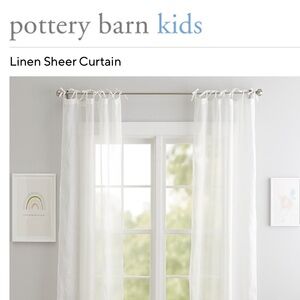Pottery Barn Kids Linen Sheer Tie Top Panels